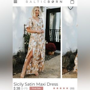 Sicily Taupe Floral Maxi Dress